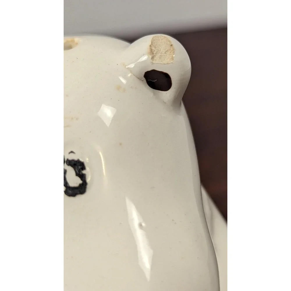 Vintage Hippo Salt & Pepper Shakers Ceramic Hippopotamus Couple Japan White